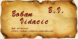 Boban Vidačić vizit kartica
